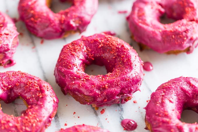 Bake Insanely Pink Grain-Free Strawberry Doughnuts with Natural Flavor